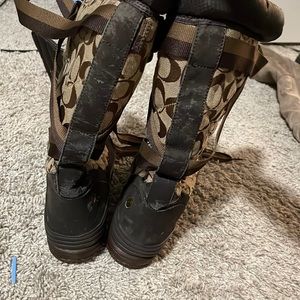Brown coach boots
